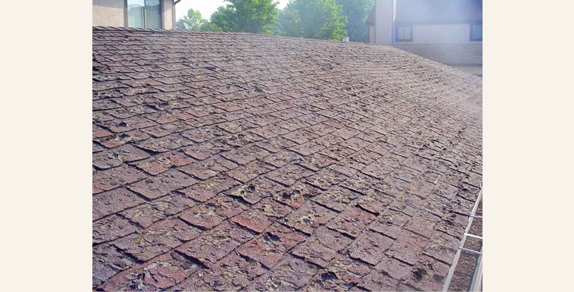 Roof with shingles peeling
